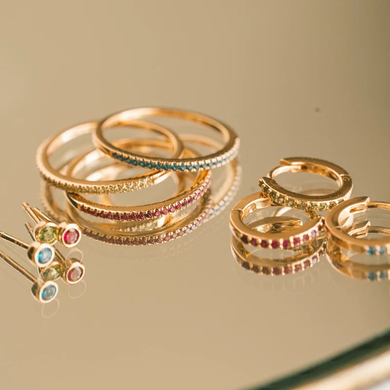 SAMPLE: Birthstone Pave Ruby Earrings