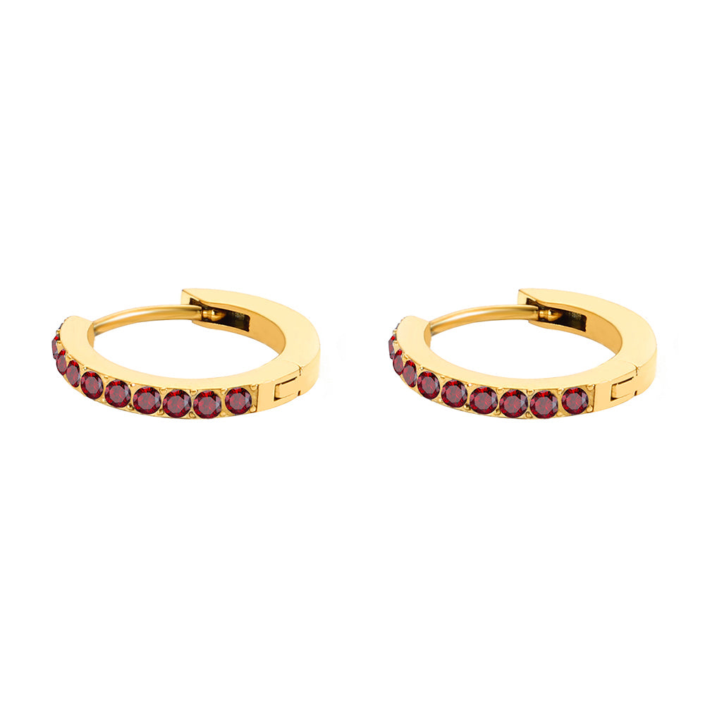 SAMPLE: Birthstone Pave Ruby Earrings