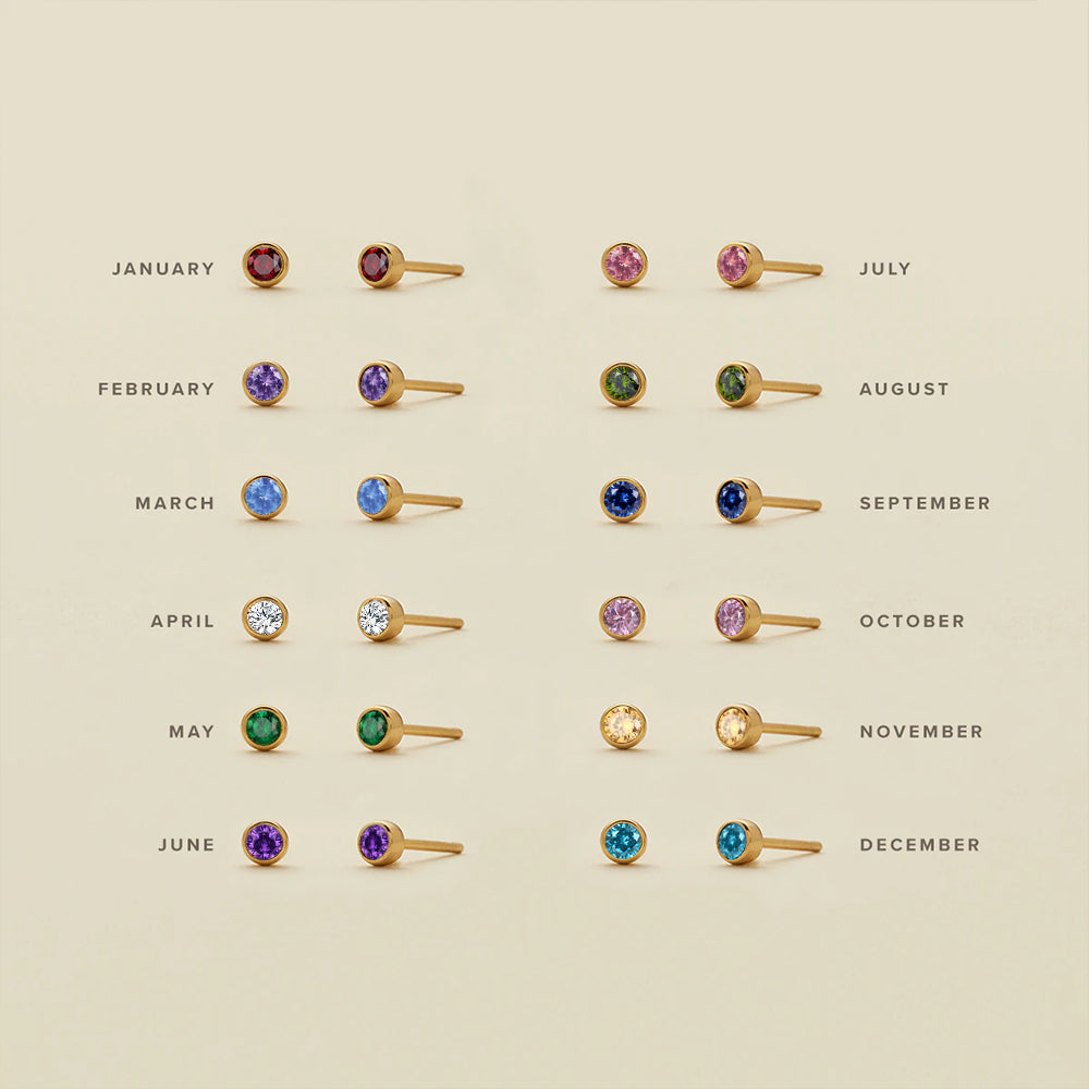 Birthstone Stud Earrings