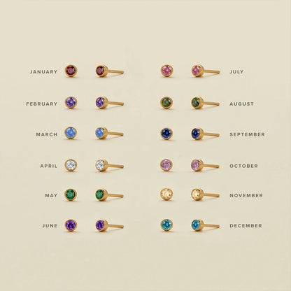 Birthstone Stud Earrings